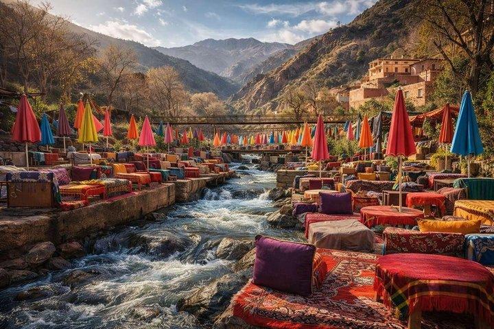 Atlasbergen i Marrakech, Ourikadalen, Vattenfall och lunch