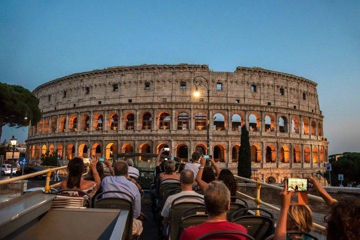 Rome by Night 75 Minute Open Top Panoramic Bus Tour