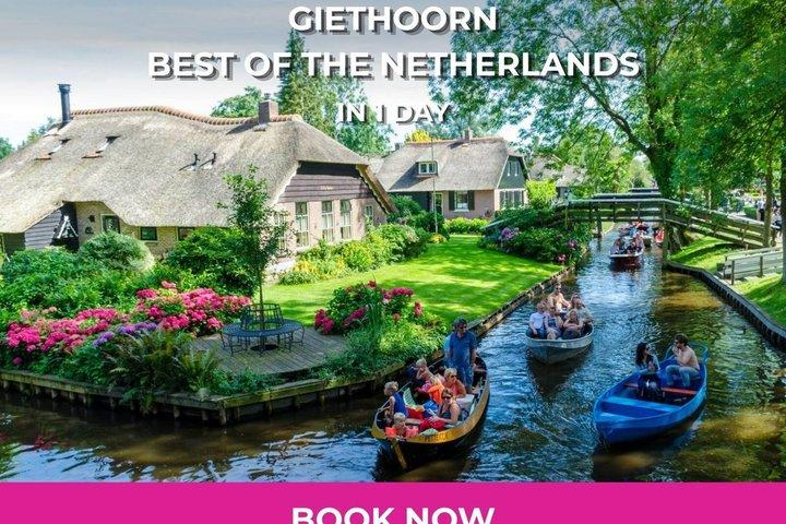 Excursión de un día a Giethoorn desde Ámsterdam con paseo en barco y aperitivos