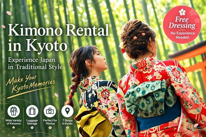 Kyoto: Einer der größten Kimono-Verleihs in der Nähe des Arashiyama-Bambuswaldes