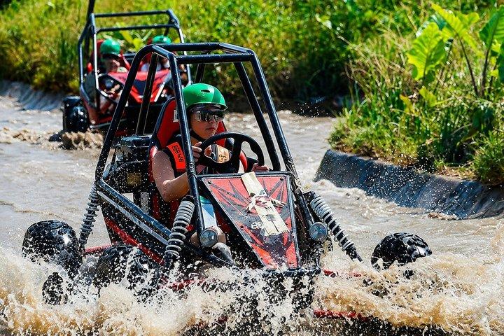 Bali : Ubud Buggy Adventure Dragon Cave, vandfald, risfelt, mud