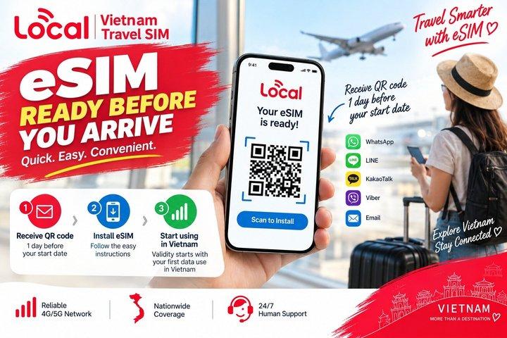 ベトナムSIM＆eSIM – 9GB/日 + 30分通話