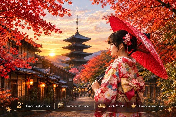 Kyoto Private Ganztagstour mit Fahrzeug und Fortgeschrittenem