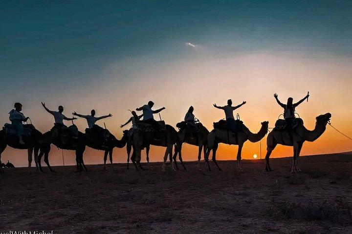 マラケシュ アガファイ砂漠 四輪バギー カメロ乗車 夕食とファイヤーショー