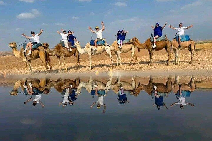 マラケシュ アガファイ砂漠 四輪バギー カメロ乗車 夕食とファイヤーショー