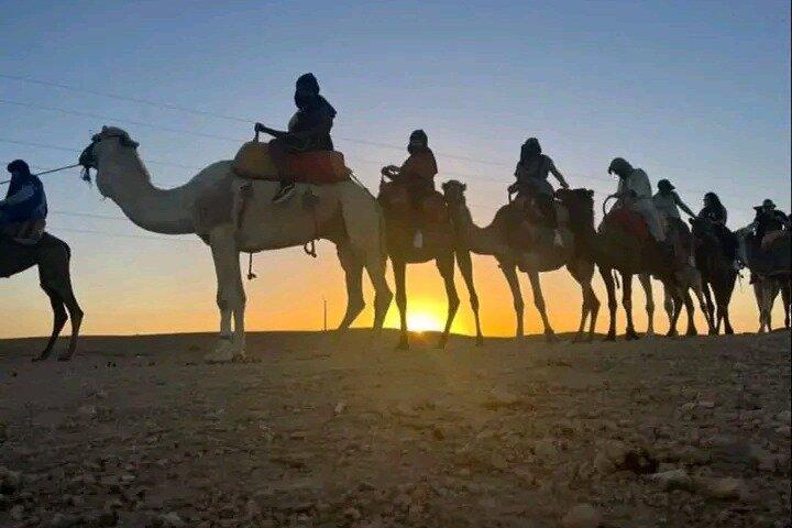 マラケシュ アガファイ砂漠 四輪バギー カメロ乗車 夕食とファイヤーショー