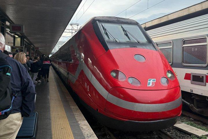 ローマからフィレンツェへの高速列車と食事、ウフィツィ美術館