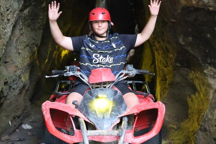 Bali ATV Ride through Waterfall, Jungle, Cave, River, Long Tunnel