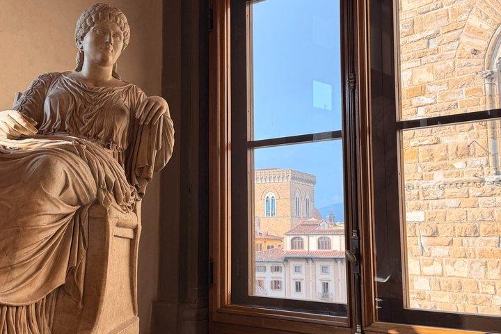 ローマからフィレンツェへの高速列車と食事、ウフィツィ美術館