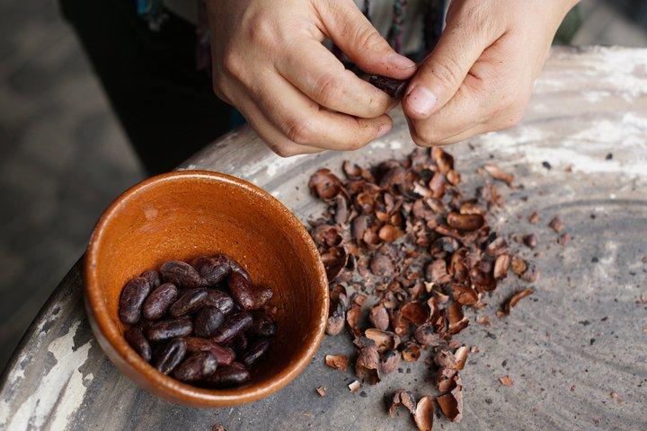 アンティグア・グアテマラ近郊のマヤの村における古代のチョコレート作り