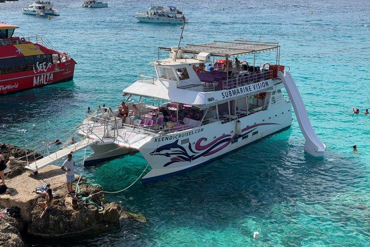 Malta Catamaran cruise to Comino, Blue Lagoon, Gozo and Seacaves