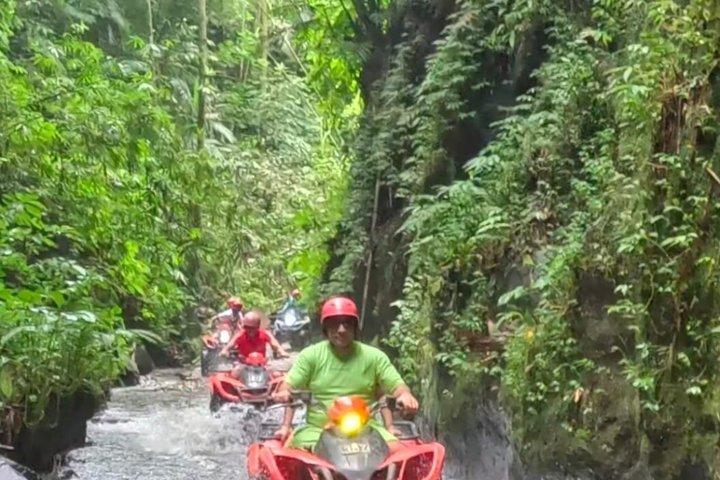 Bali ATV Ride through Waterfall, Jungle, Cave, River, Long Tunnel