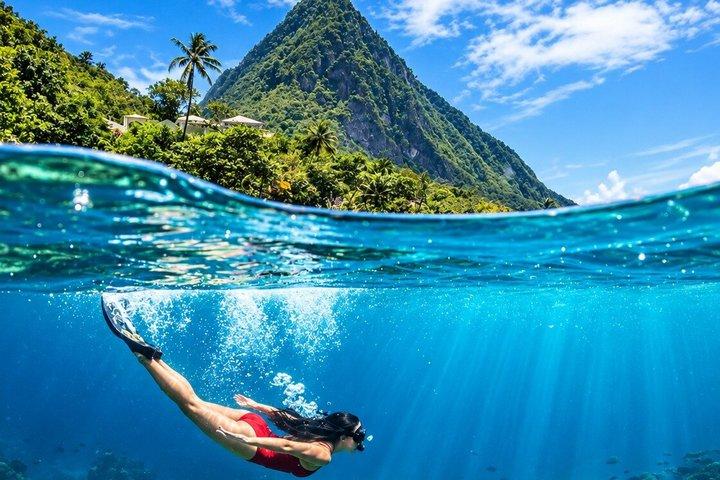 Sugar Beach Snorkling St Lucia & Creole Frokostoplevelse