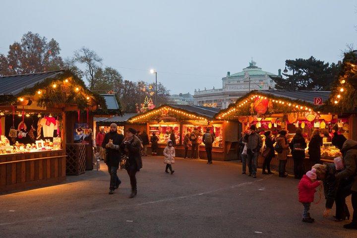 ウィーンのクリスマスイルミネーションでの地元フォトグラファーとの写真撮影