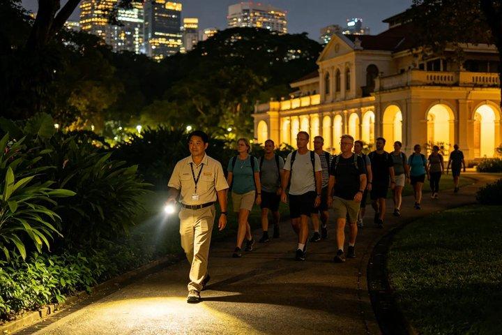 シンガポール夜のツアー フォートキャンニング公園とフードストリート