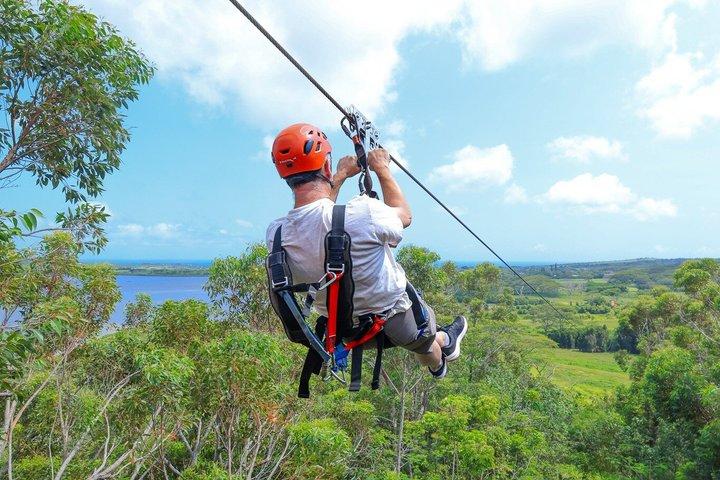Aventure de tyrolienne de 4 lignes au-dessus de la plantation de sucre historique de Kauai