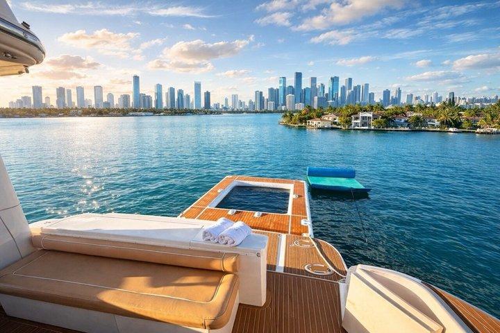 Luxury Yacht Rental, 2 Free Jet Skis, Miami Boat Rental Up to 13