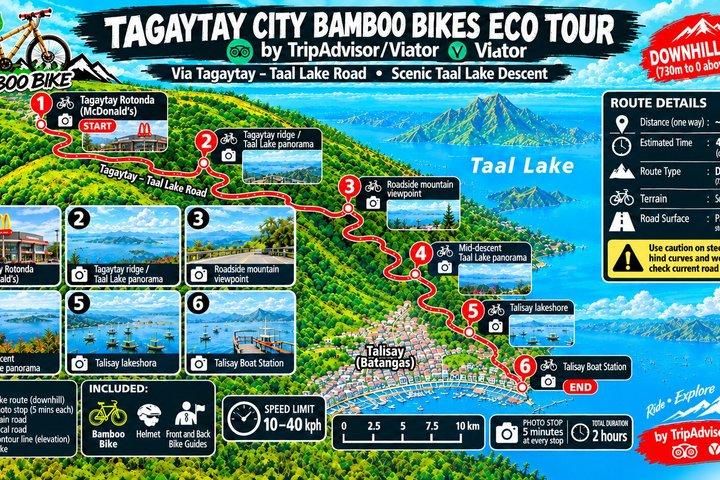 マジェスティック・パグサンジャン滝＆タガイタイ市バンブーバイクエコツアー