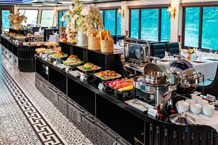 豪華6時間ハロン湾クルーズ(ランチ、カヤック、洞窟、島々付き)