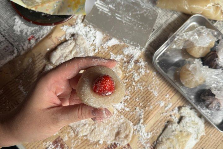 京都もちと大福作り体験とお茶の試飲