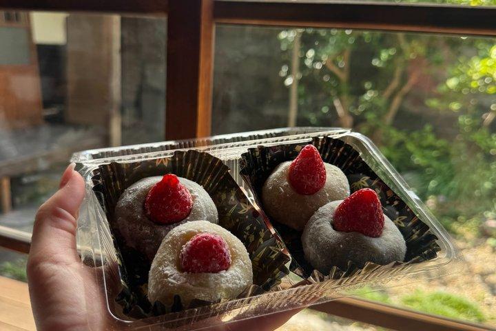 京都もちと大福作り体験とお茶の試飲