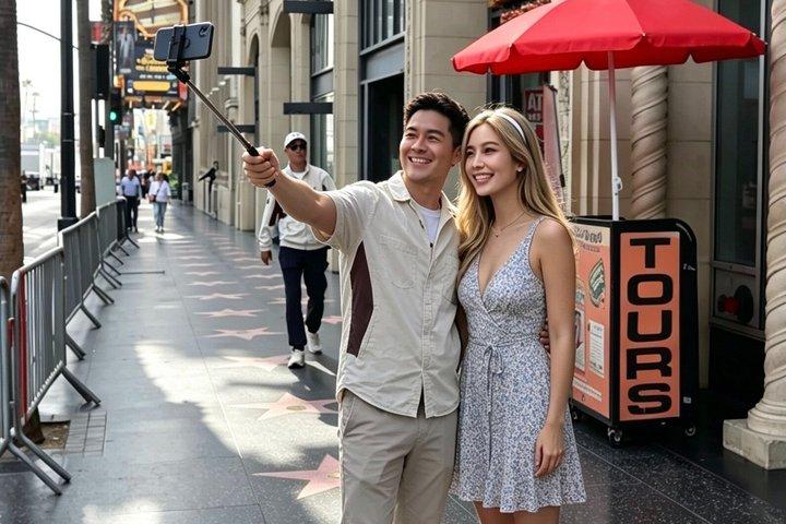 ハリウッドのネオンライトと映画レジェンド屋外ウォーキングツアー