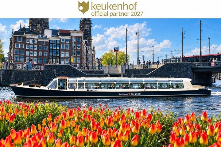 Amsterdam : Entrada Keukenhof más Shuttle Bus & 75 min Crucero por el Canal