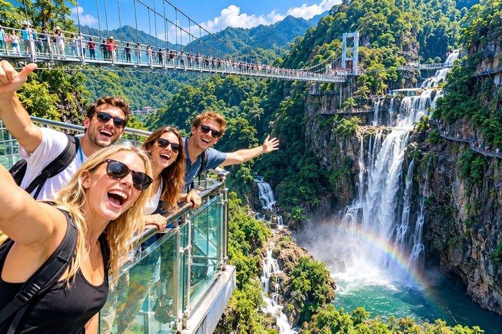 Guangzhou to Gulong Gorge Glass Bridge and Waterfall Private Tour