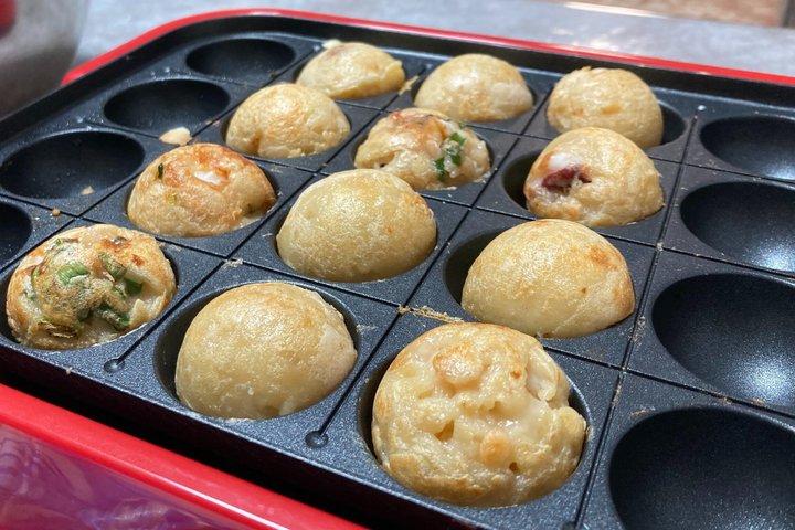 京都でたこ焼きとお好み焼き料理教室1時間