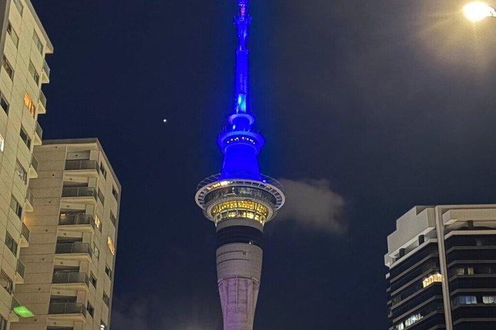 スカイタワーオークランド展望デッキ 360度の街の眺め