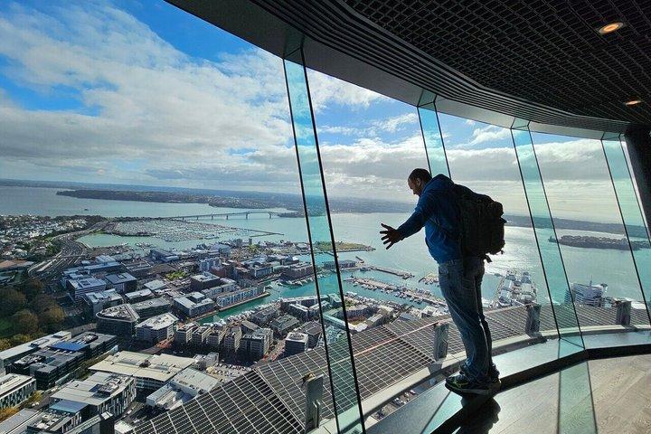 スカイタワーオークランド展望デッキ 360度の街の眺め