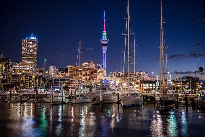 スカイタワーオークランド展望デッキ 360度の街の眺め