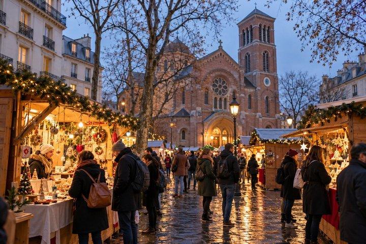 パリ モンマルトル クリスマスプライベートツアー：市場、コーヒー＆ペストリー