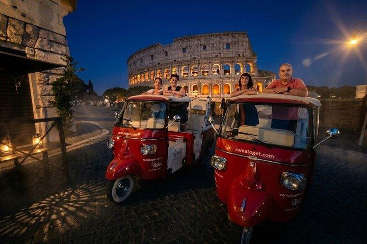 Rome by Night on a Red Ape Calessino