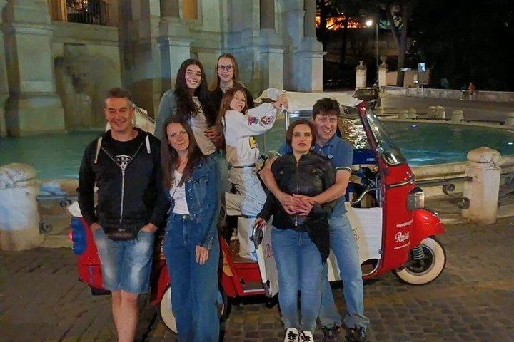 Rome by Night on a Red Ape Calessino