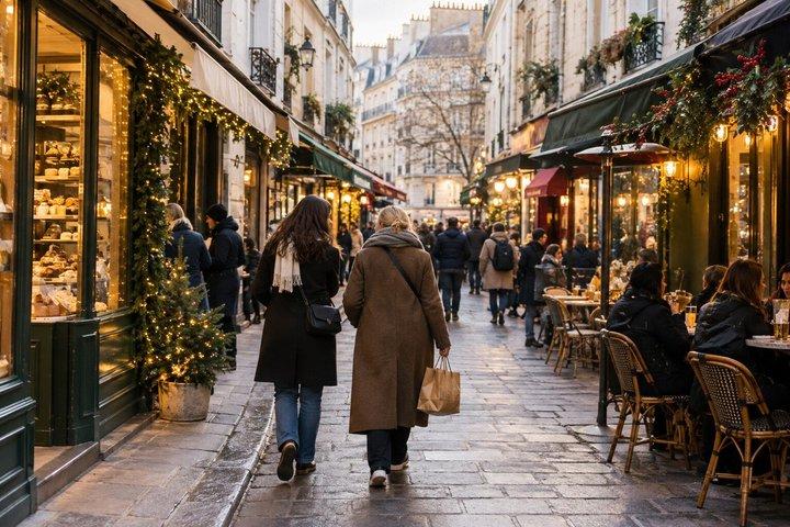 クリスマス パリ プライベートツアー：ノートルダム、コーヒー＆フランス語菓子