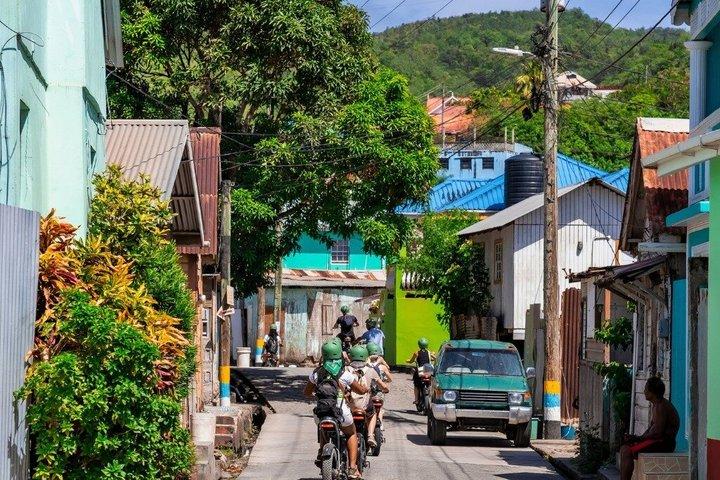 Saint Lucia, Anse La Raye, E-Bike, Waterfall Hike tour .