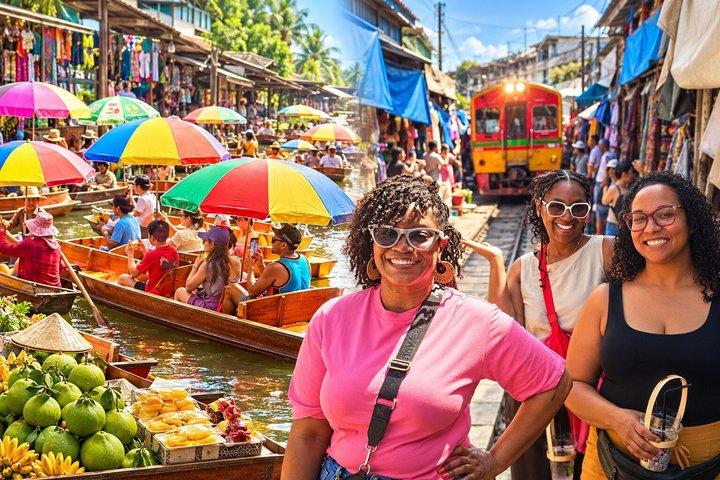 Private Damnoen Saduak Floating Market and Railway Market Premium
