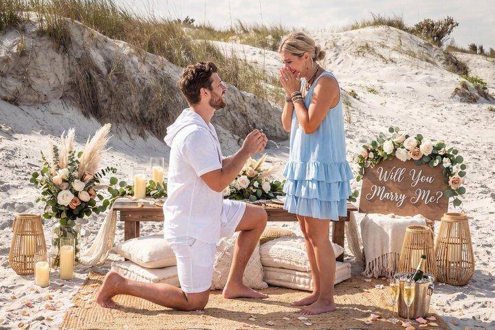 St Augustine: Surprise Sunset Beach Proposal & Engagement
