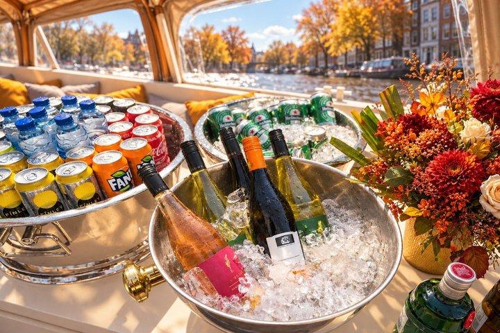 アムステルダムドイツ語運河クルーズ（飲み放題オプション）