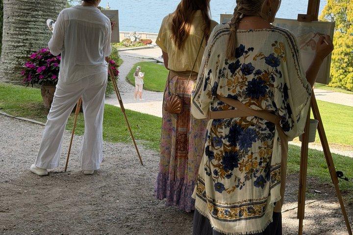 90分、コモ湖畔プライベート絵画教室ベラージオ