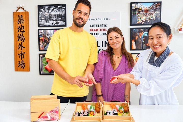 Tokyo Tsukiji Fish Market Sushi Making Class & Beautiful Bento