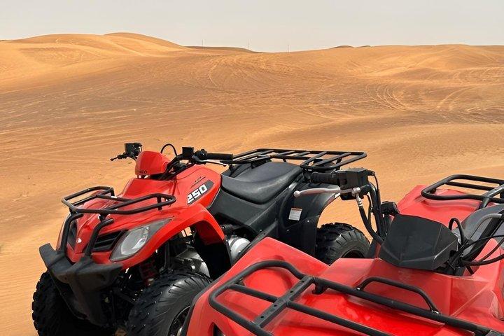 ドーハ：砂漠サファリ、砂丘バッシング、サンドボード、ラクダ乗り＆ATV