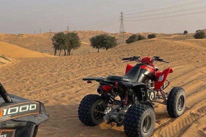 ドーハ：砂漠サファリ、砂丘バッシング、サンドボード、ラクダ乗り＆ATV