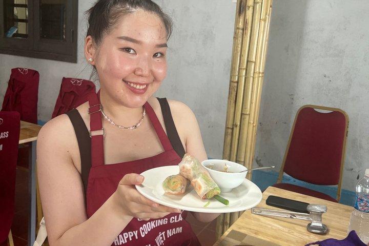 ホイアン料理教室、ローカルマーケットバスケットボート＆ホテル送迎