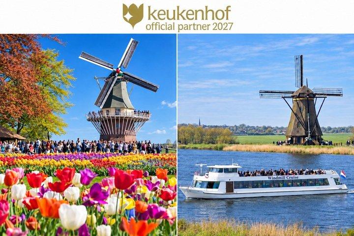 From Amsterdam: Keukenhof Gardens & Windmill Cruise Tour