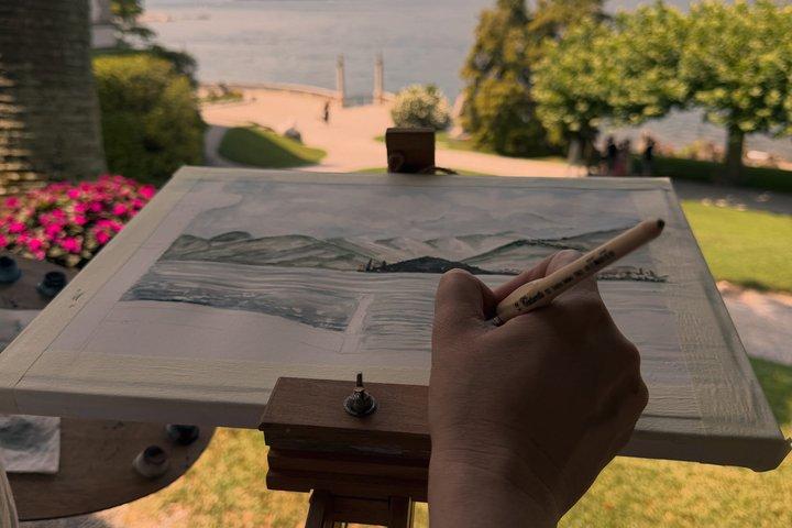 90分、コモ湖畔プライベート絵画教室ベラージオ