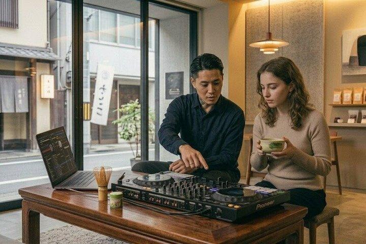 地元のプロDJから本格的な抹茶を楽しみながらDJを学ぶ