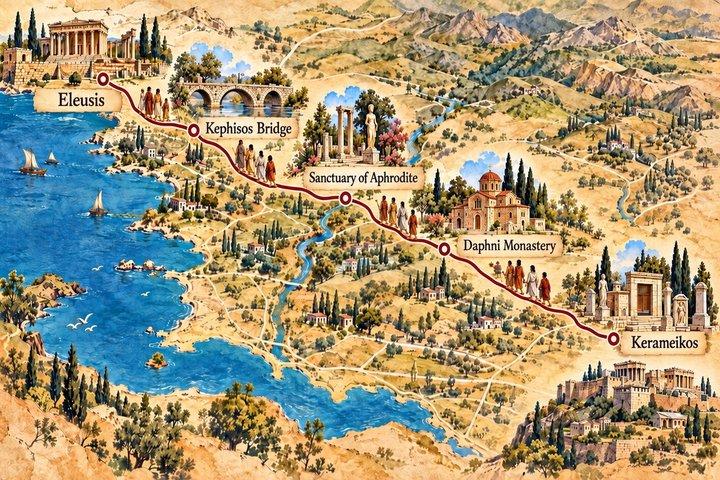 プライベートラグジュアリーツアー： 神秘の巡礼-ケラメイコスとエレウシス
