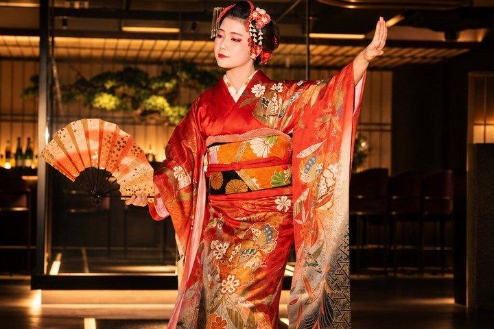 京都芸者舞踊芸術日本舞踊ショーワークショップと写真